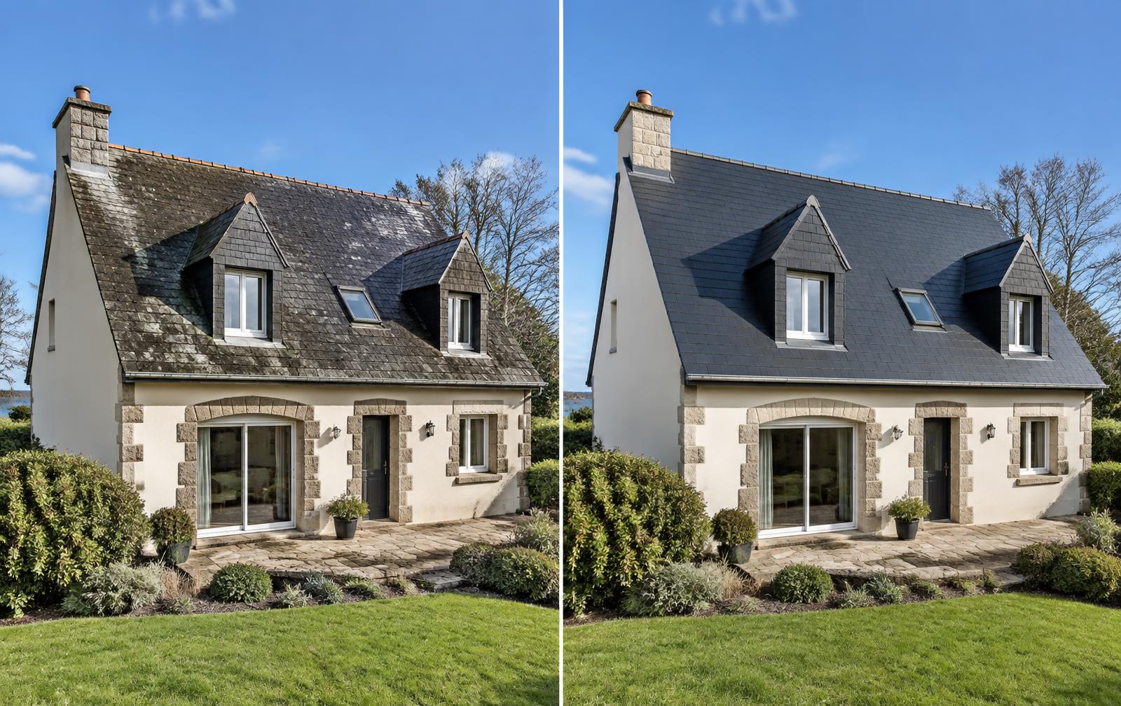 Avant et après : Rénovation complète de toiture